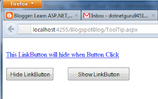 asp.net LinkButton Hide or Show Example