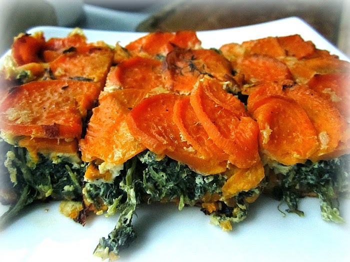 Spinach, Feta & Sweet Potato Gratin