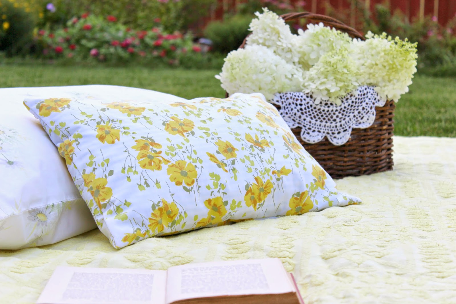 Happy At Home Picnic Blanket From Vintage Linens