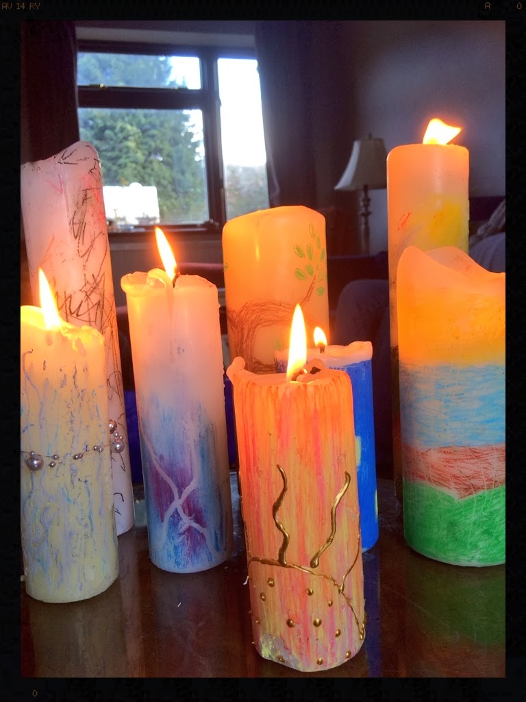 decorated candles for Candlemas