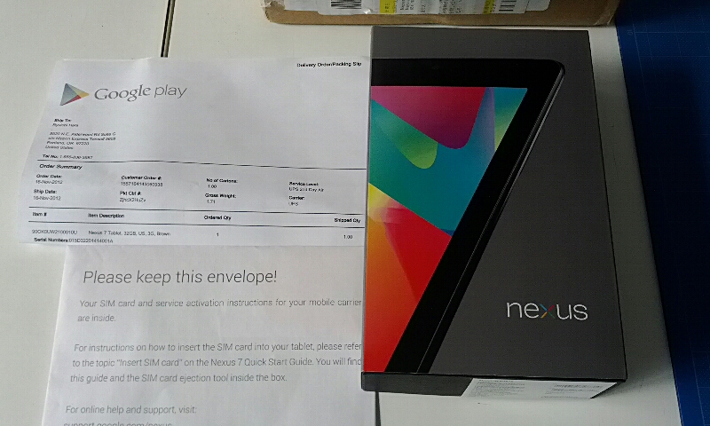Suzukin Net Blog Nexus 7 3gモデル 開封の儀