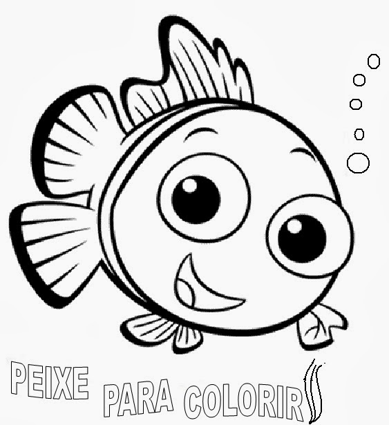 Desenhos para Pintar: Desenhos de Peixes para Colorir Online.