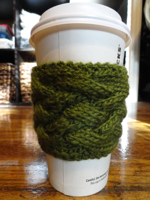 Woven Cable Coffee Cup Sleeve Pattern - Purl Avenue