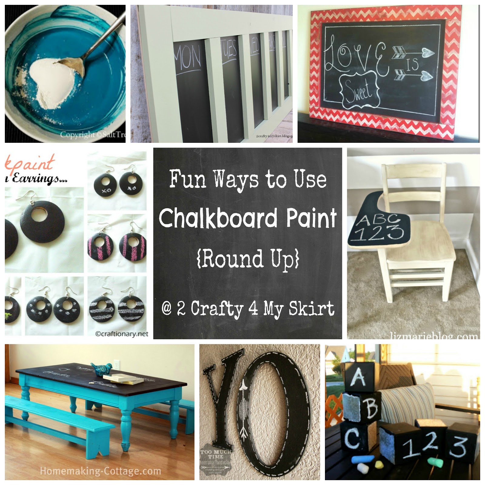 2 Crafty 4 My Skirt Round Up Chalk Board Paint