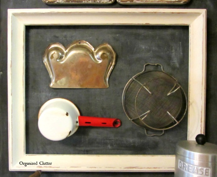 Framed Vintage Kitchen Ware Organized Clutter