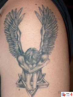 Nice Angel Tattoo Design For Arms