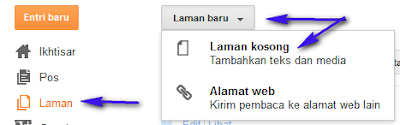 cara membuat halaman blog, bikin laman di blogspot. membuat static page atau halaman statis di blogspot