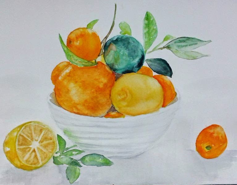 watercolor fruits