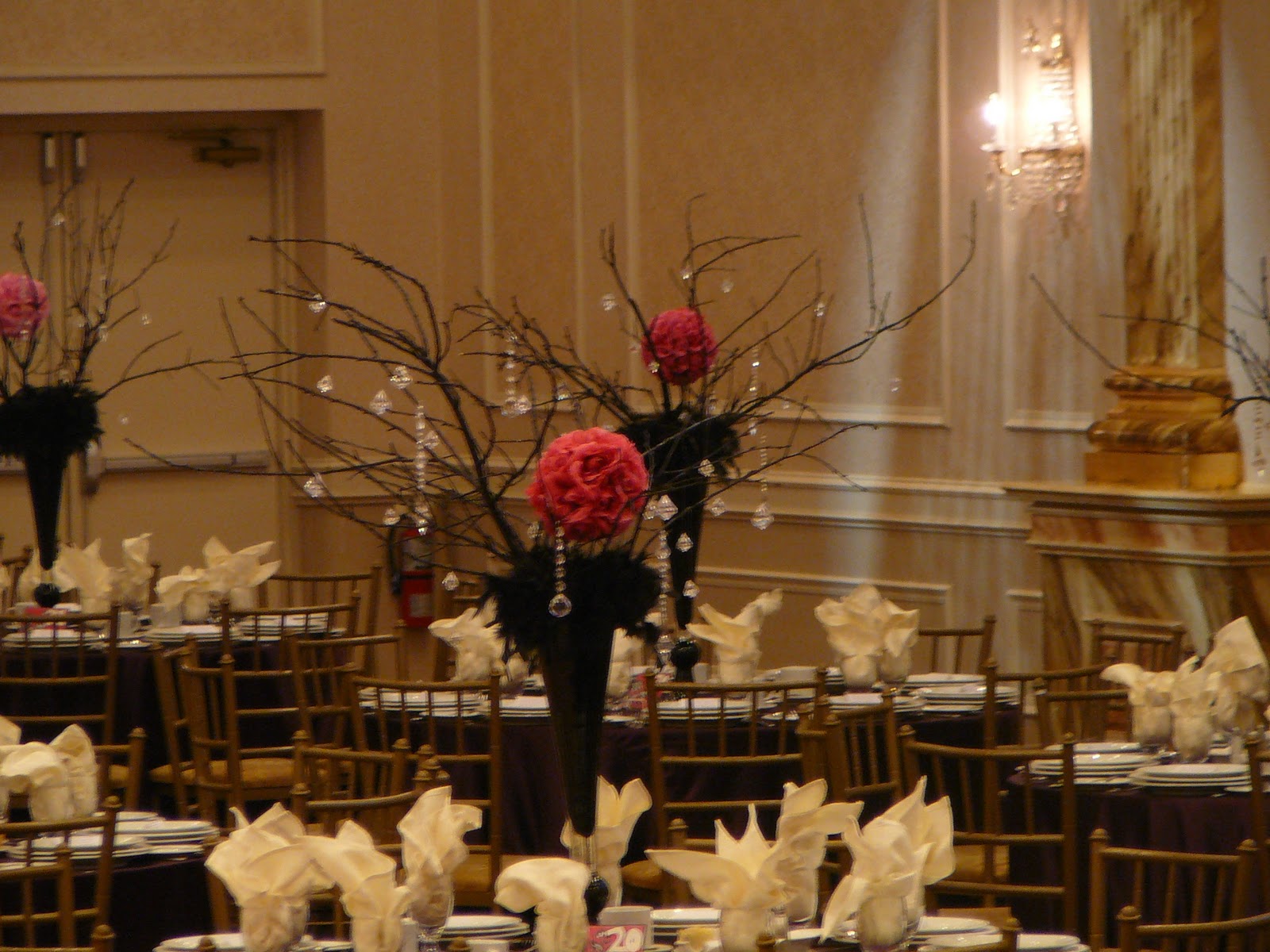 Flower and Event Decor. Ostrich Feather Centerpieces Best Decor