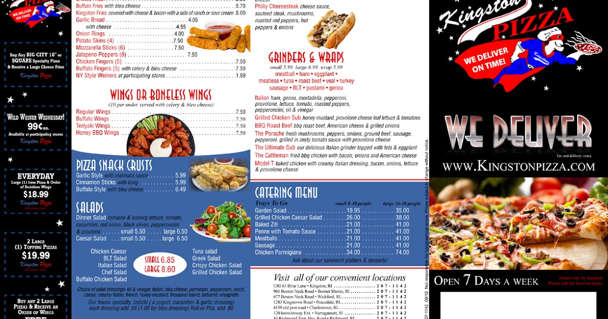 DC Design Portfolio Kingston Pizza, 11x17, trifold with coupon panel