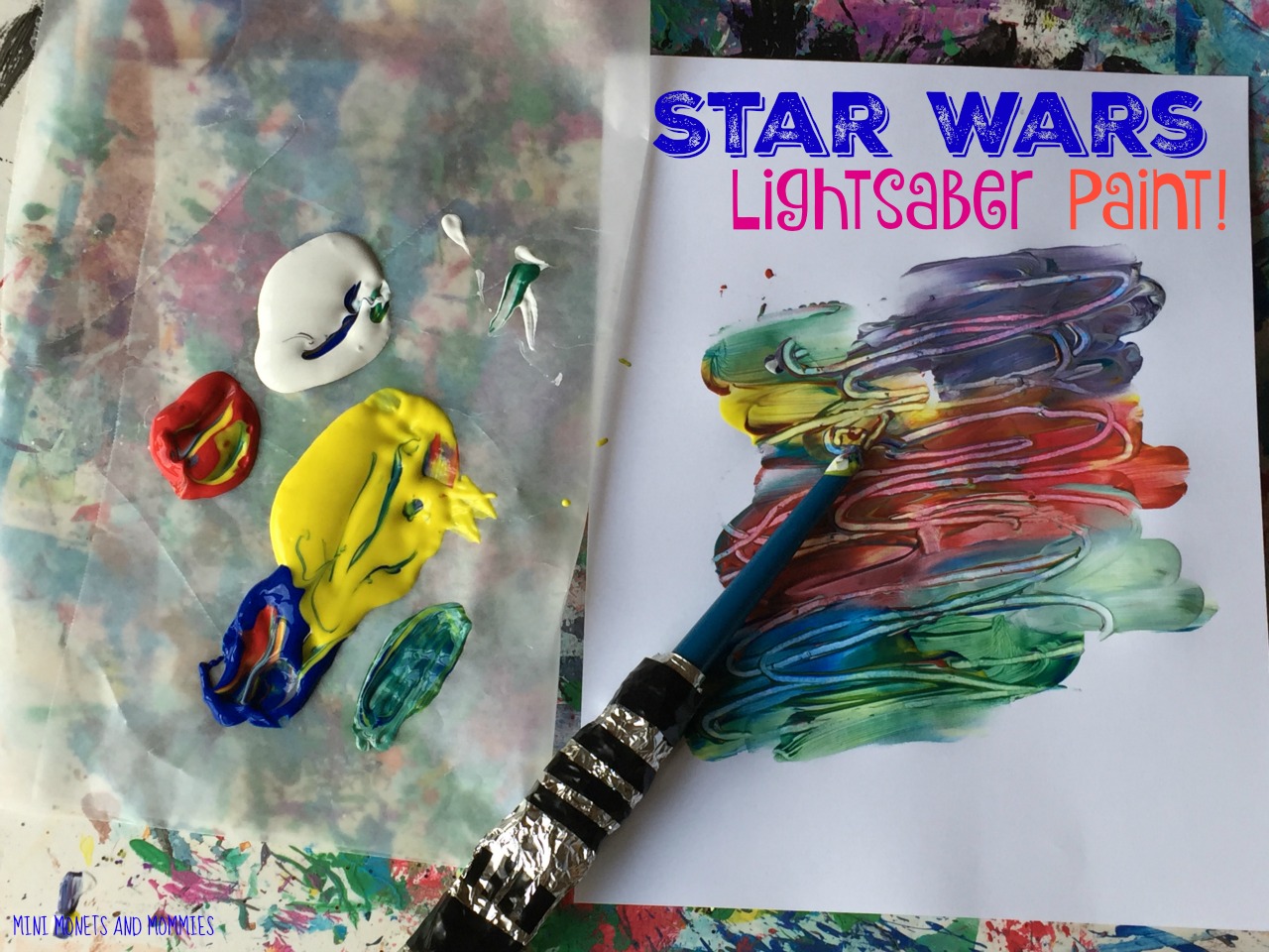 Mini and Mommies Star Wars Crafts for Kids Lightsaber Painting