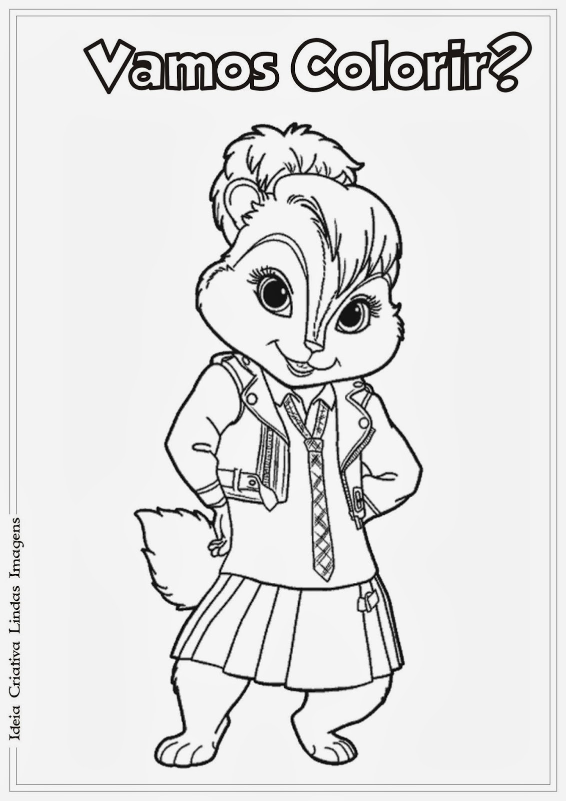 Desenho Alvin e os Esquilos Brittany para colorir