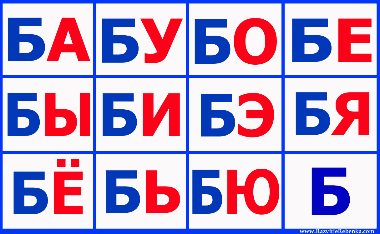 слоги для чтения карточки скачать