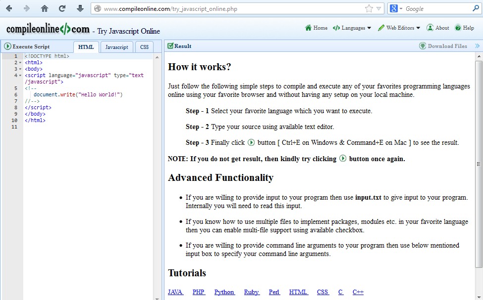 online html compiler free online html compiler free