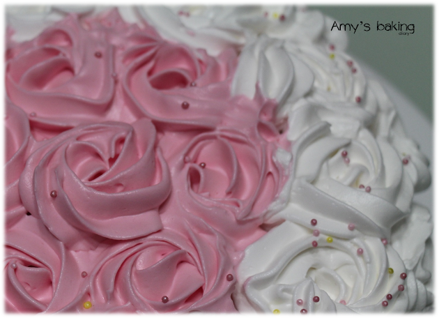 Amy Baking Diary: Strawberry Flavor Ombre Birthday Cake