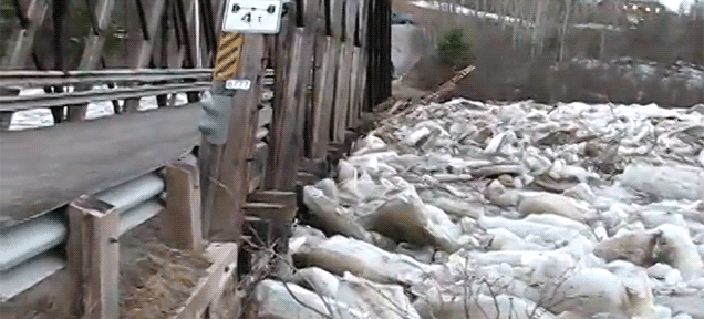 Massive Ice Melting Moves Entire Bridge Out Of Its Place - Snow