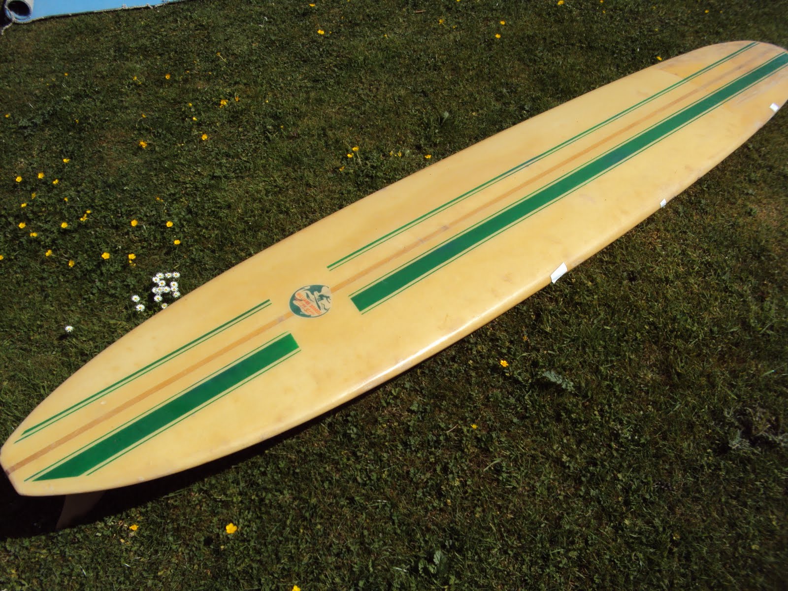 vintage surfboard collector UK Williams of St Ives longboard
