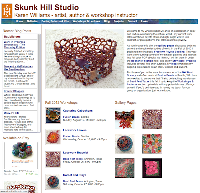 Screenshot of new home page for www.skunkhillstudio.com