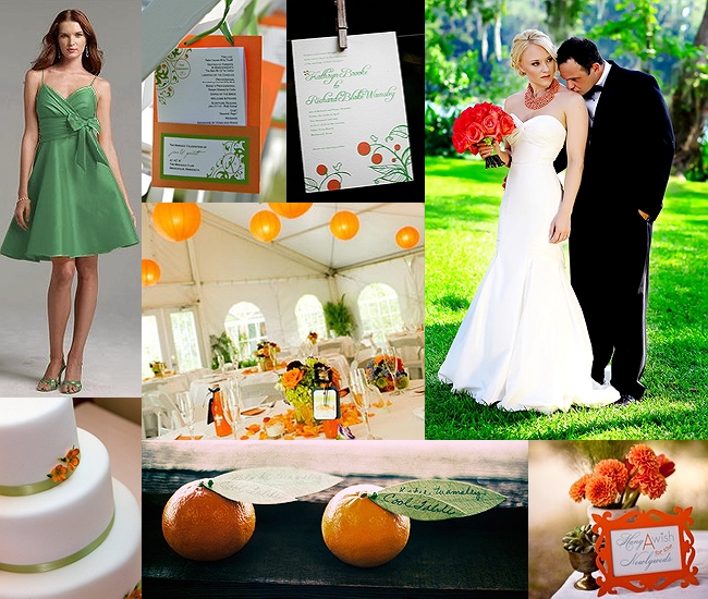 Orange and Green Wedding 