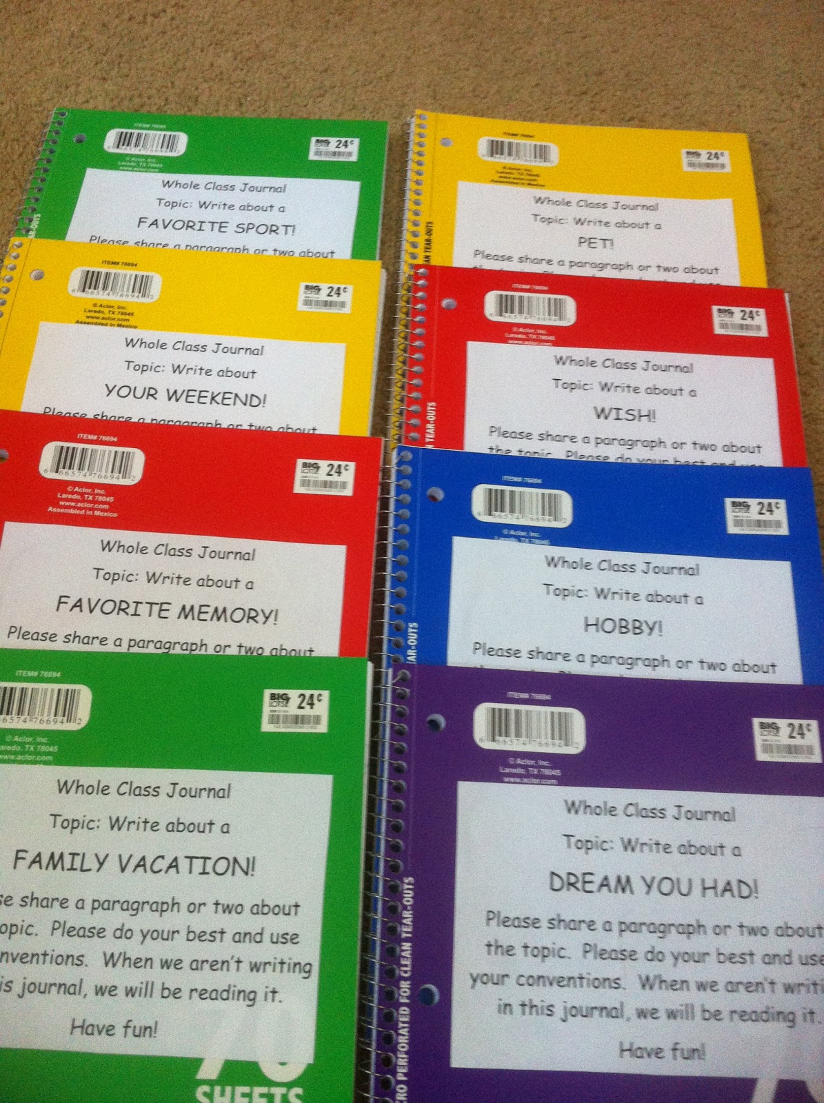 I Love My Classroom Monday Made It Hall Pass and Writing Journals