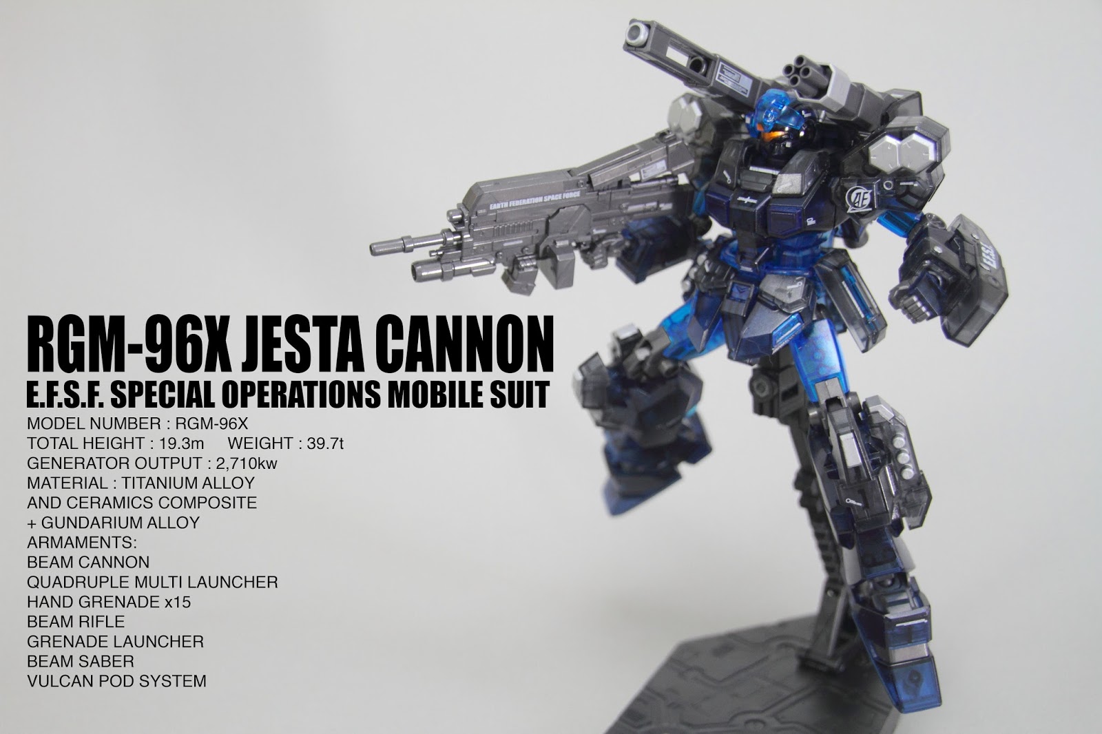 KW Hguc 1/144 Gesta Cannon Tristar Transparent Version Modèle Plastique Kit Gundam 