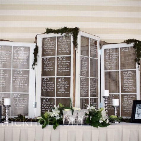Window pane seating chart Image via The Knot Photo by Eleise Theur