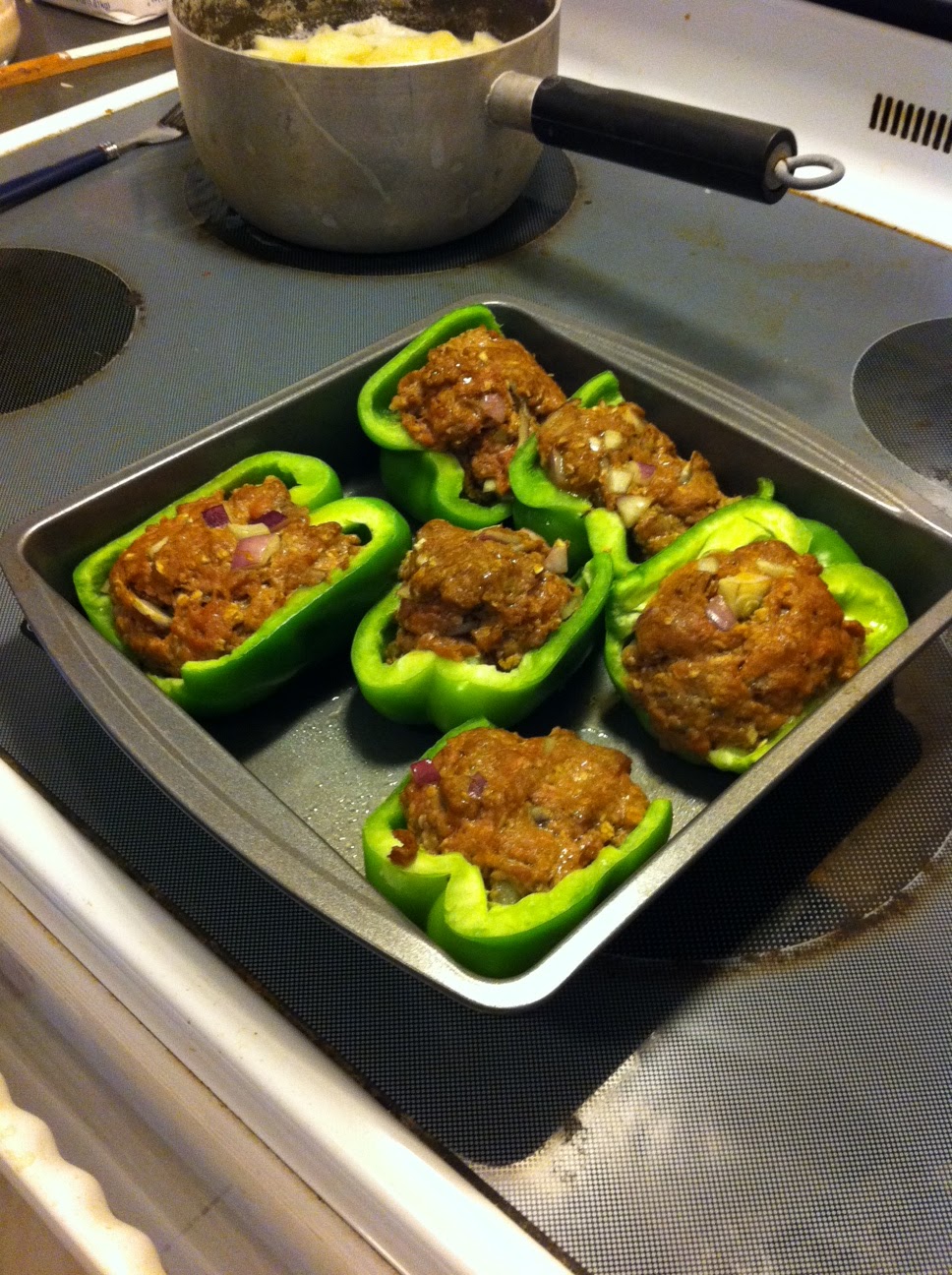Just A Girl Meatloaf Stuffed Bell Peppers
