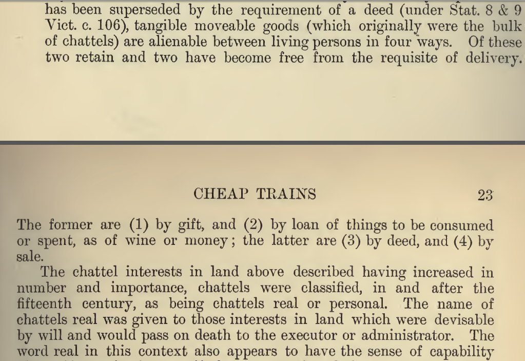 DEFINITION OF CHATTELS FROM ENCYCLOPEADIA OF THE LAWS OF ENGLAND