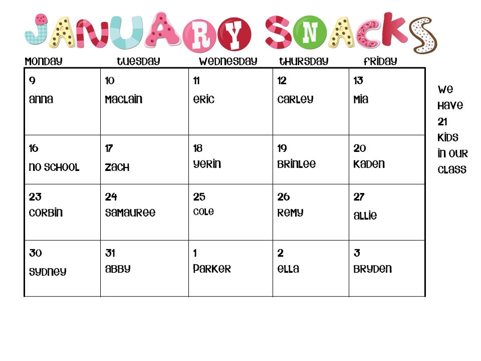 snack calendar template in the lime snack calendar template in the lime