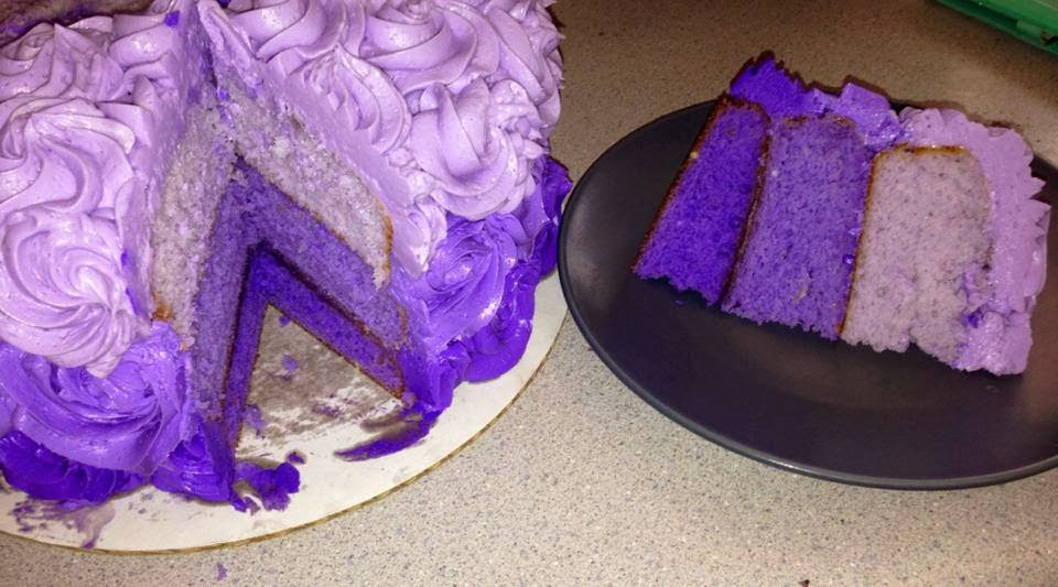 purple ombre cake inside