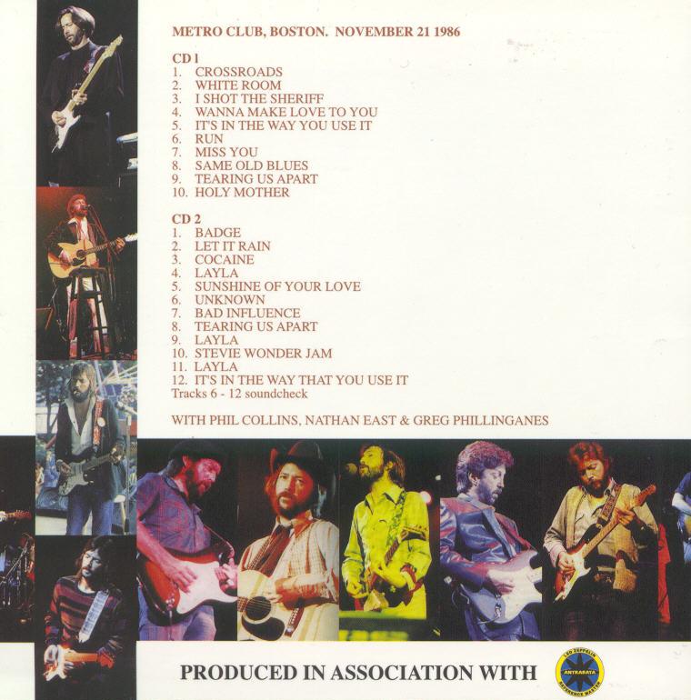 T.U.B.E.: Eric Clapton - 1986-11-21 - Boston, MA (SBD/FLAC)