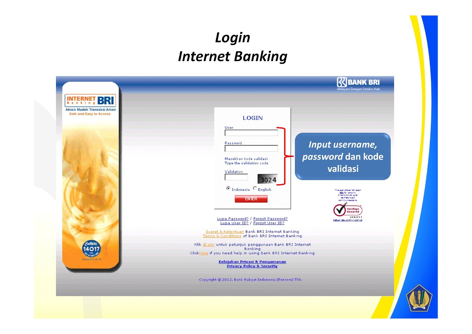 Bayar - ID Billing Internet Banking BRI - pajeg