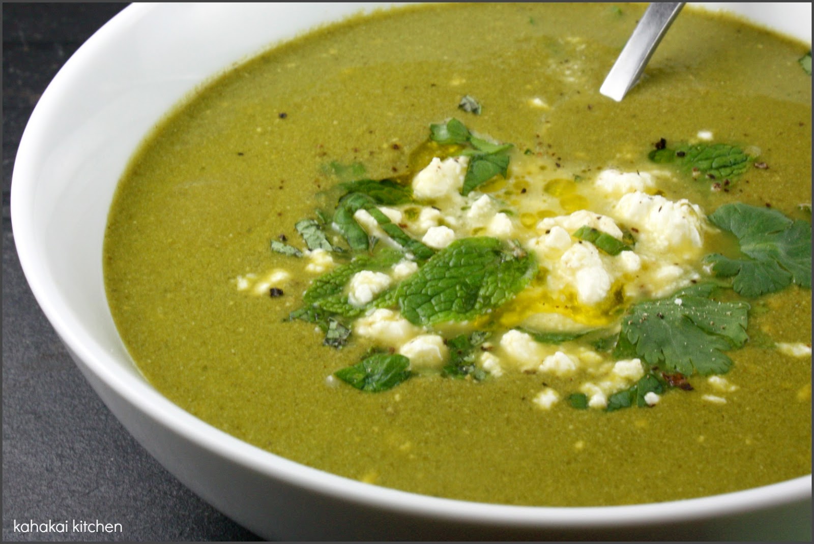 Kahakai Kitchen Ottolenghi's Herb, Chard, and Feta Soup for Souper