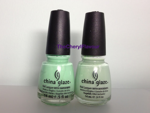 China Glaze Highlight Of My Summer vs China Glaze Re-fresh Mint China Glaze Highlight Of My Summer vs China Glaze Re-fresh Mint