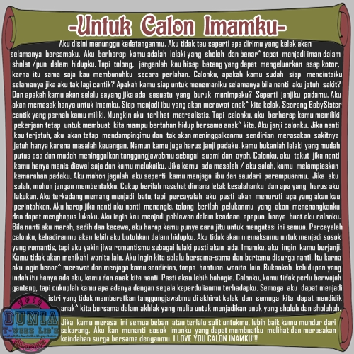 Untuk Calon Imamku Pie86peE ~ Vpie MahaDhifa