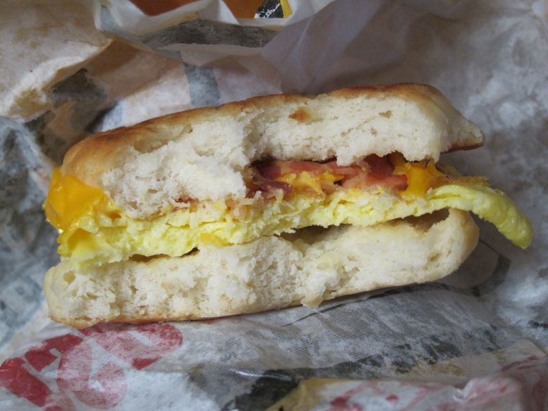 Review Del Taco Bacon, Egg and Cheese Biscuit Brand Eating