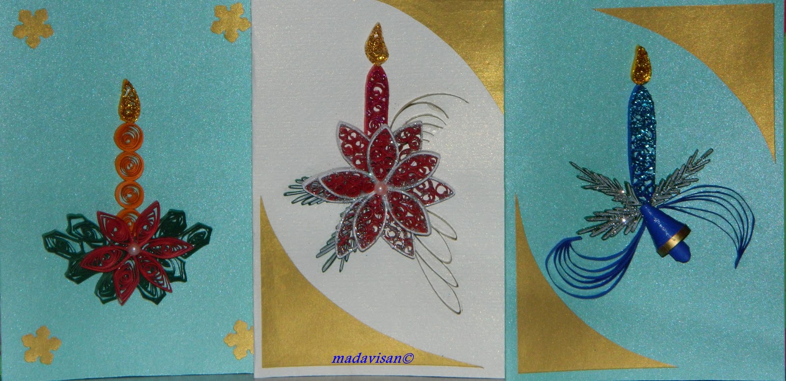 Accesorii Handmade by Mada Visan: Felicitari quilling de Craciun 2012