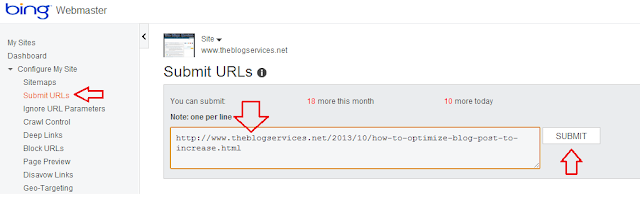 submit your post into your Bing webmaster account too same as on Google Webmaster on the Submit URL submit your post into your Bing webmaster account too same as on Google Webmaster on the Submit URL