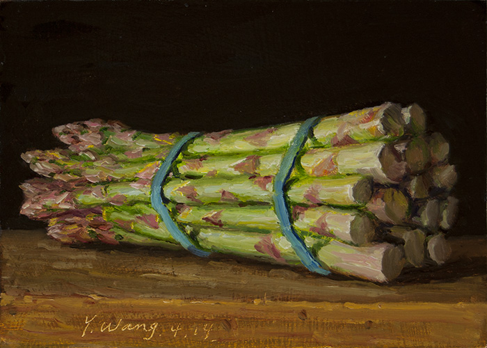 Wang Fine Art asparagus, a painting a day daily painting