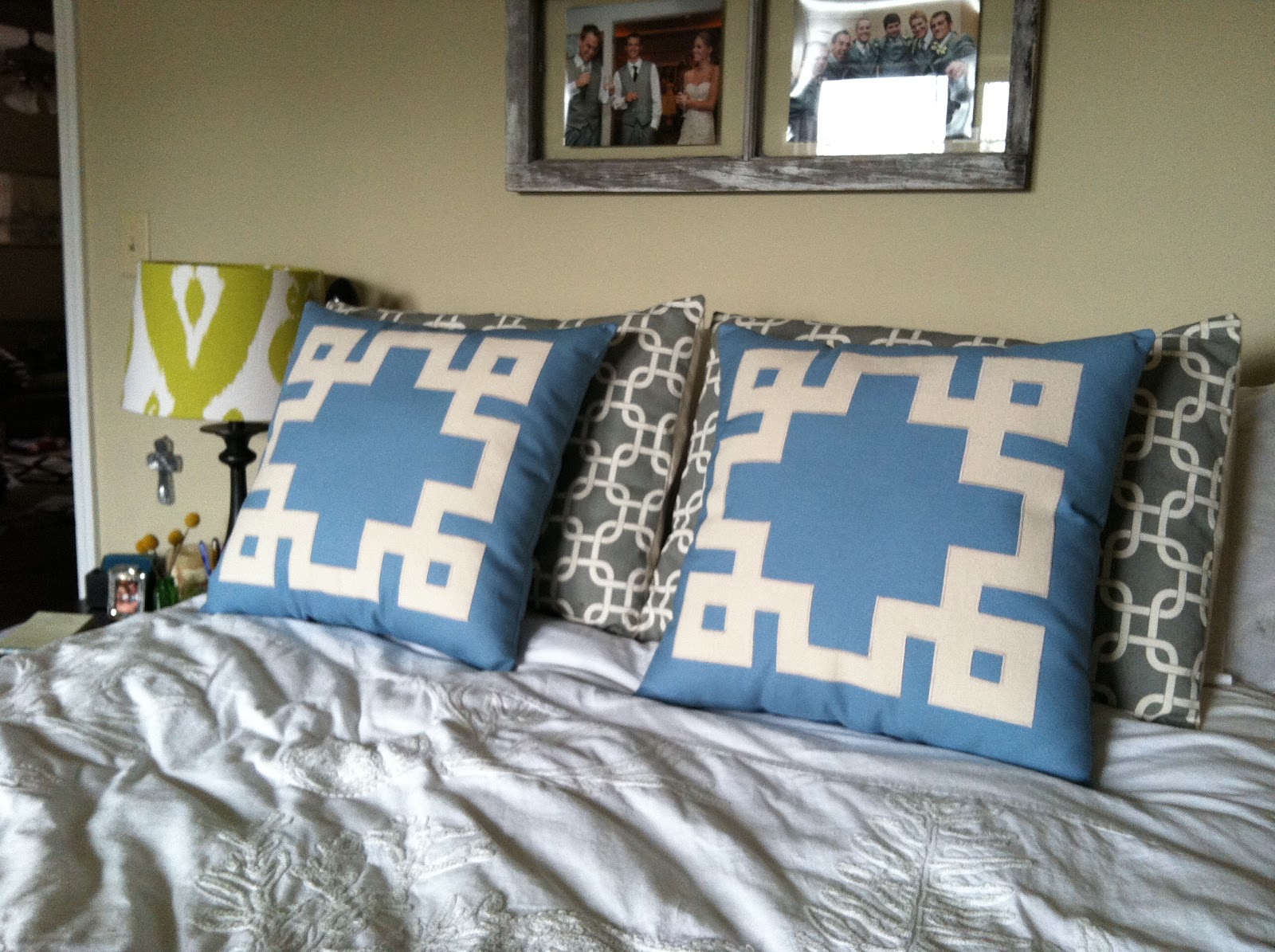 GraceAdkinsDesigns 2 Cream Geometric Design appliqued on Small Light