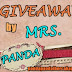 FIRST GIVEAWAY by MRS. PANDA 
