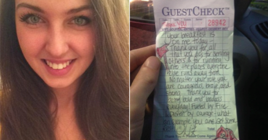 A Waitress Doodled On A Receipt, She Opened Facebook 2