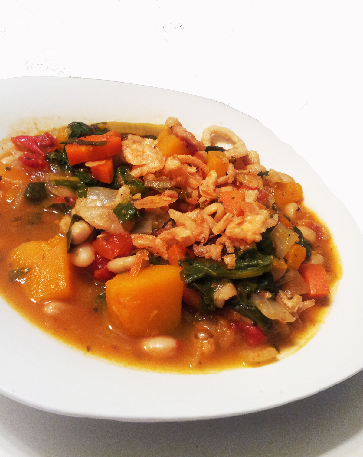 A Profound Hatred of Meat Butternut & White Bean Soup with Winter Greens