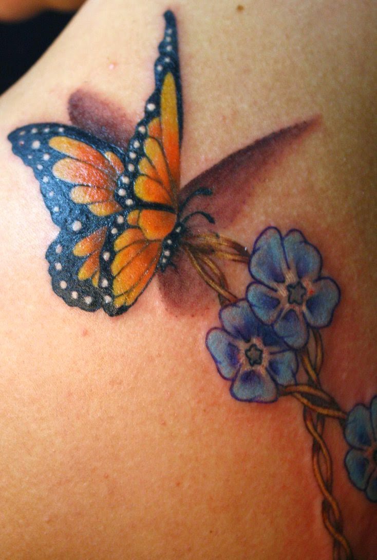 Flower and Butterfly Tattoos Flower and Butterfly Tattoos