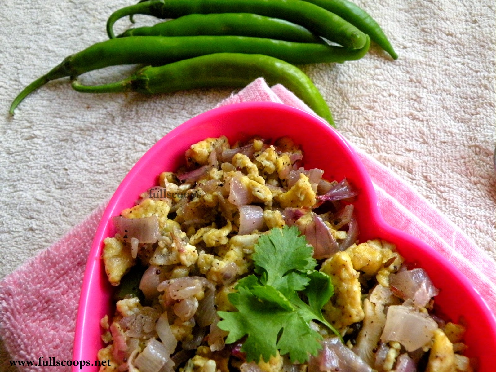 Indian Scrambled Eggs Recipe ~ Full Scoops - A food blog with easy