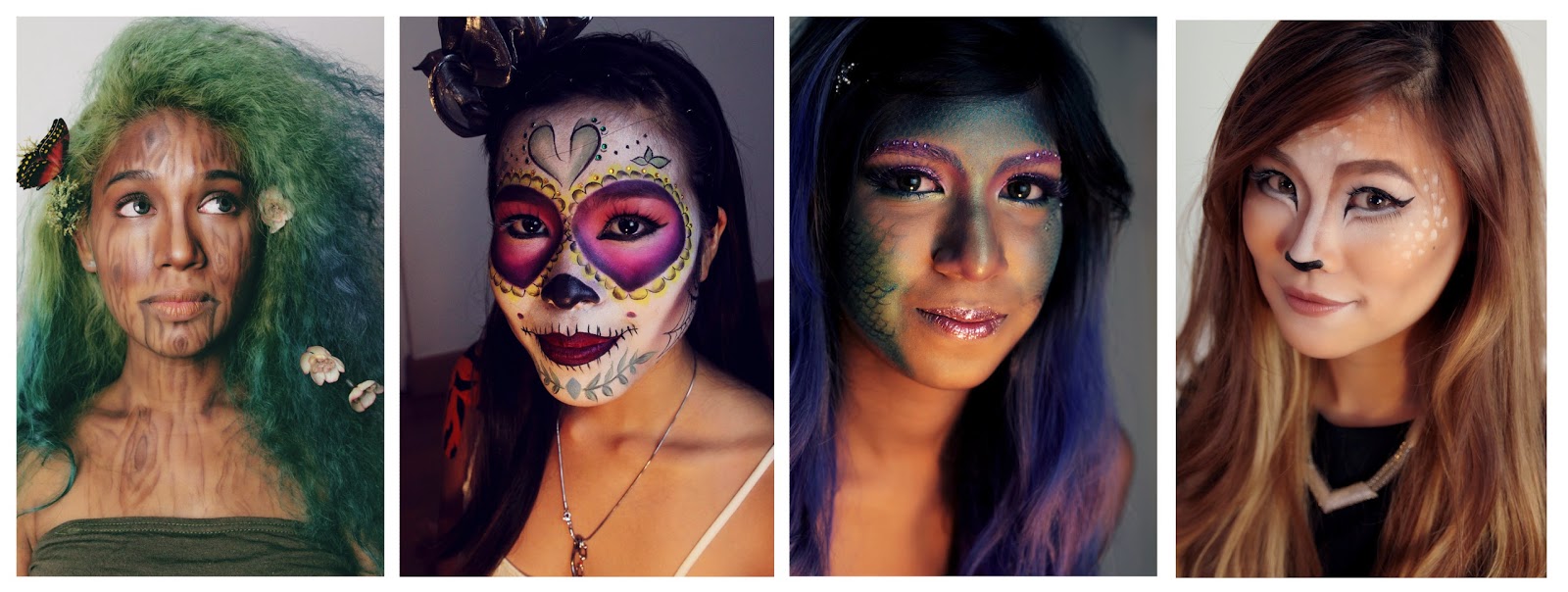 Four Halloween make-up looks