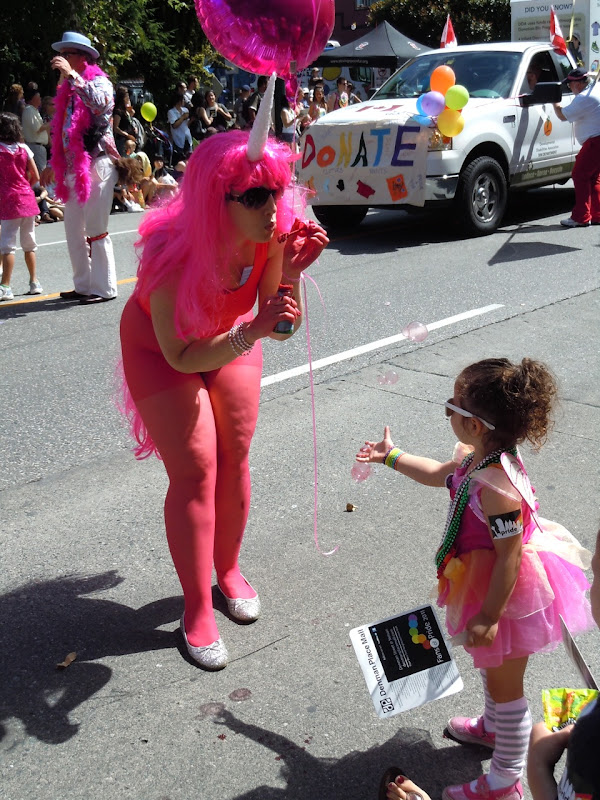 Unicorn bubbles Vancouver Pride Parade