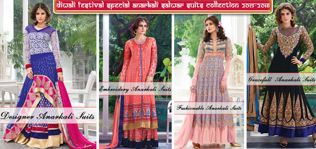 Diwali Festival Special Trendy Anarkali Salwar Suits Online Shopping 2015-2016 with Discount Offers and Deals at pavitraa.in