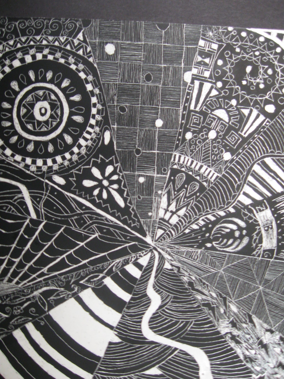My Art Classroom Zentangle Negative Space Scratchboard