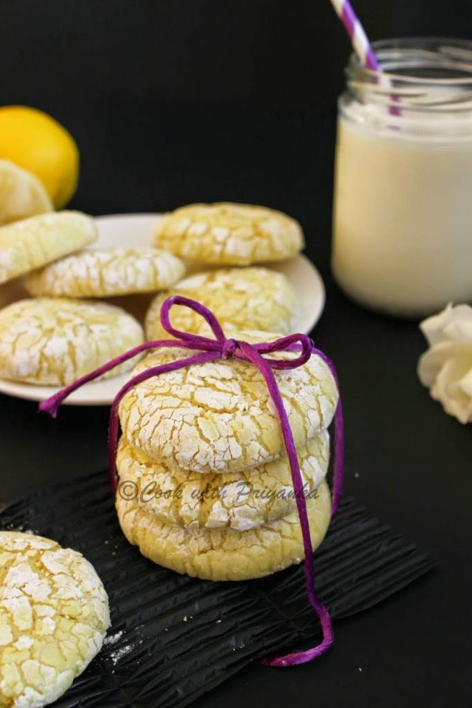 Cook with Priyanka Lemon Crinkle Cookies Eggless